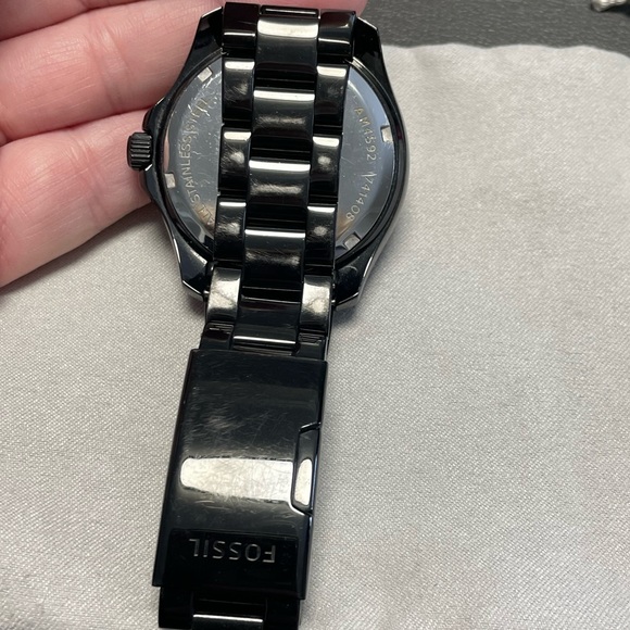 Black rhinestone Fossil ladies watch - Picture 3 of 3